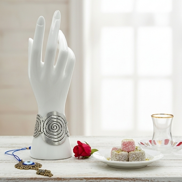 🆕️Silver Spiral Elegance Bracelet - Handcrafted Turkish Boho Chic Zamak  🌟 - Picture 10 of 11